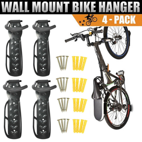 Lot de 4 crochets muraux pour rangement de vélos, support solide pour garage