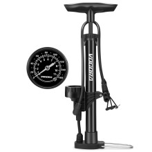 Bomba de bicicleta VOGORA con manómetro, bomba de bicicleta con válvulas Presta y Schrader, bomba de