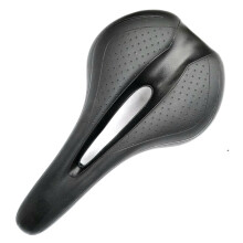 (Negro) Sillín de bicicleta de montaña y carretera de gel cómodo, cojín para asiento