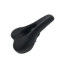 (Negro) Asiento de bicicleta cómodo y muy cómodo para hombres Cojín de sillín de bicicleta acolchado