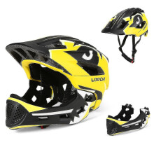 (yellow) Kids Detachable Full Face Helmet Children Sports Safety Helmet For Roller Skating