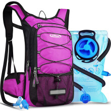 Sac à dos d'hydratation Lunidry avec poche à eau de 3 L, sac à dos d'hydratation de course de 15 L pour