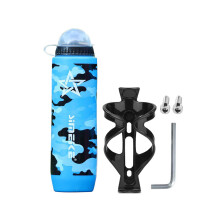 (Blaues Set) 750 ml tragbarer Mountainbike-Flaschenhalter Fahrrad-Wasserflasche für den Außenbereich