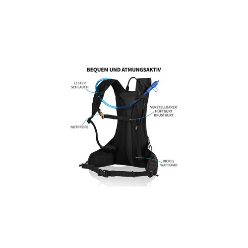 BBAIYULE Pyöräilypyöräreppu 2L Hydration Reppu Hydration Bladder -pyörälaukulla ulkokäyttöön 1