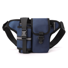 Wander-Bauchtasche, Sport-Gürteltasche mit Flaschenhalter, Dunkelblau