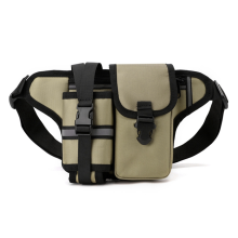 Wander-Bauchtasche, Sport-Gürteltasche mit Flaschenhalter, Khaki