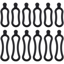 Lot de 12 sangles de fixation en silicone pour vélo, éclairage, lampe torche, phare