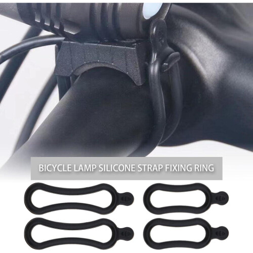 Lot de 12 sangles de fixation en silicone pour vélo, éclairage, lampe torche, phare 2