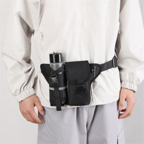 Sac banane de randonnée avec porte-bouteille, noir 2