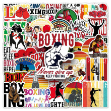 Autocollants de boxe | 50 autocollants en vinyle imperméables pour bouteilles d'eau, ordinateur portable,