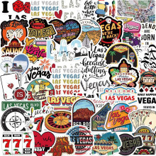 Lot de 50 autocollants en vinyle imperméables Nevada Las Vegas pour vélo, bouteille d'eau, ordinateur