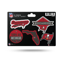 Feuille de décalcomanies découpées Rico Industries NFL Tampa Bay Buccaneers, 5 pièces