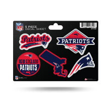 Feuille de décalcomanies découpées Rico Industries NFL New England Patriots, 5 pièces