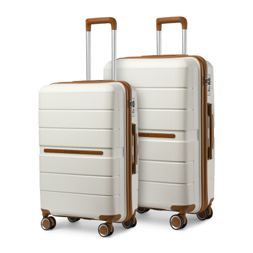 (cream) 24+28 inches British Traveller Hard Shell Suitcase