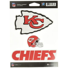 Rico Industries NFL Kansas City Chiefs Die Cut Triple Spirit Sticker Sheet 3-Piece One Size Primary