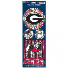 Autocollant Georgia Bulldogs 4x11 découpé style prismatique