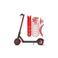 (rouge) Autocollant réfléchissant de protection pour moyeu de roue de scooter électrique