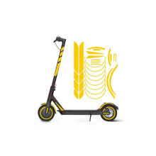 Autocollant réfléchissant de protection pour moyeu de roue de scooter électrique (jaune)