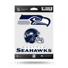 Feuille d'autocollants découpés NFL Triple Spirit de Rico Industries, Seattle Seahawks, 5 x 7 pouces,