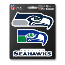 Pack de 3 autocollants découpés pour équipe des Seattle Seahawks