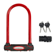 Master Lock 8195EURDPROCOLR karkaistu teräs sakkeli Heavy Duty Bike D -lukko, punainen, 210 mm x 110