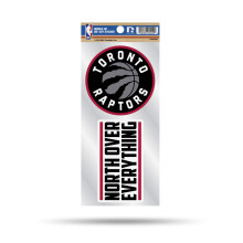 Feuille d'autocollants découpés Rico Industries NBA Toronto Raptors Double Up, 2 pièces