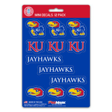 Lot de 12 mini-autocollants des Kansas Jayhawks