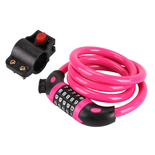 (Rose) Cadenas à combinaison de chiffres pour vélo Câble spiralé