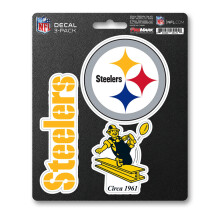 Pittsburgh Steelers Aufkleber, gestanzt, Team, 3er-Pack