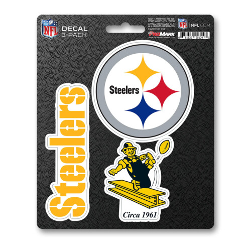 Pittsburgh Steelers Decal Die Cut Team 3 Pack