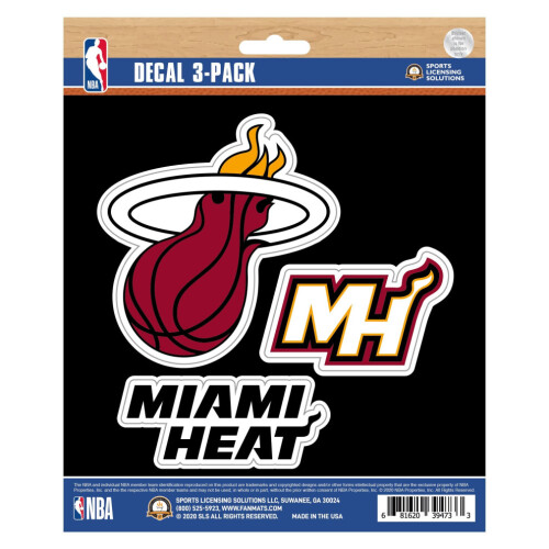 Ensemble de 3 autocollants Miami Heat