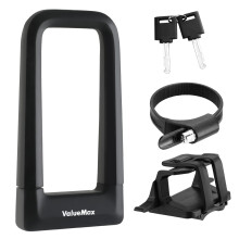 ValueMax Fahrradschloss, Hochsicherheits-Bügelschloss 17 mm, mit stabiler Halterung und Schlüsseln,