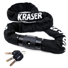 KRASER KR620 Fahrradkettenschloss, robuste 6 mm/0,23 Zoll Stahlglieder, Sicherheitsschloss, drehbare