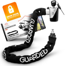 Grehge fietsslot met sleutel, kettingslot met 8 mm stalen ketting, hoog beveiligingsniveau, antidiefstalfiets