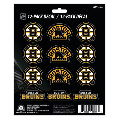 Boston Bruins 12 Count Mini Decal -tarrapakkaus