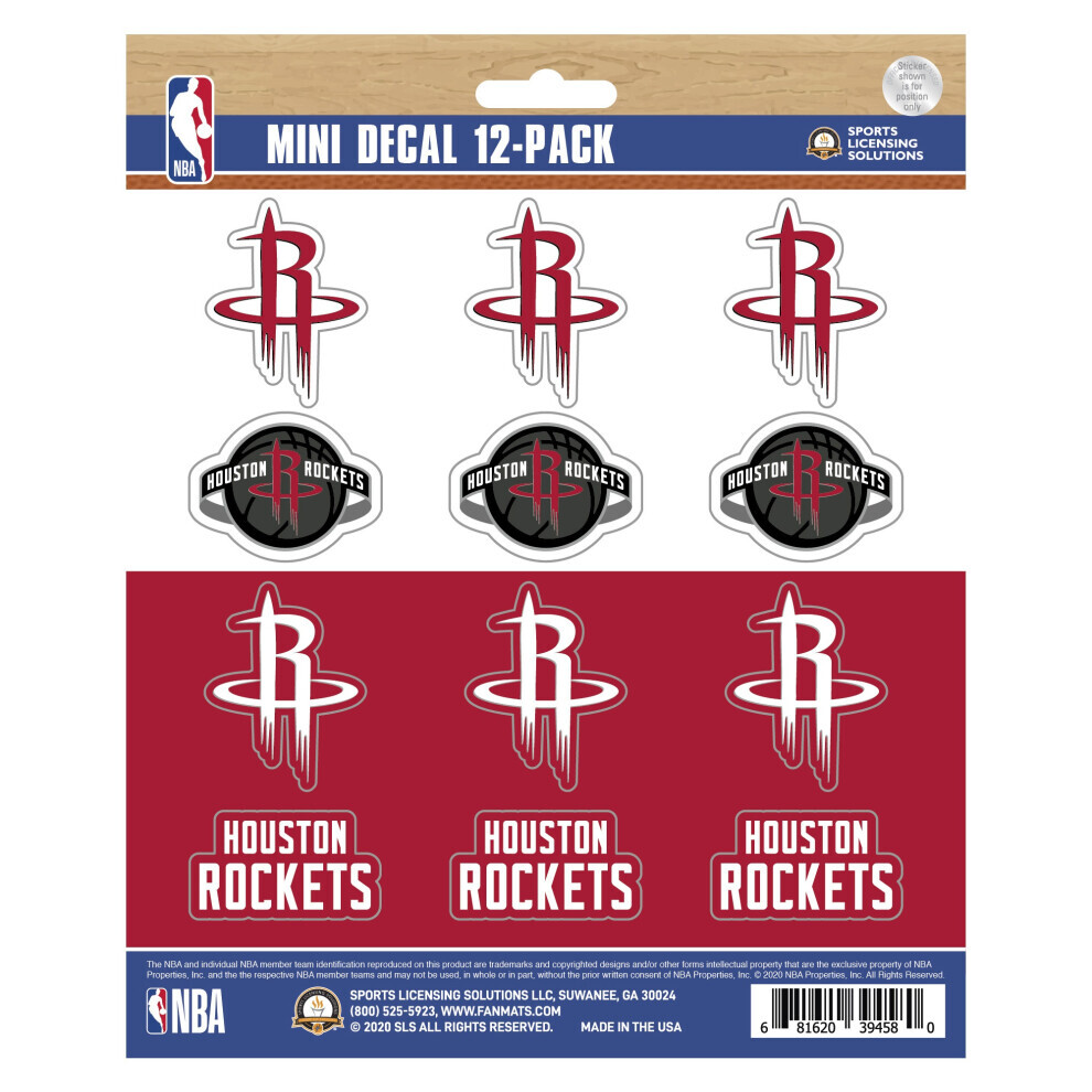 Houston Rockets – Mini-Aufkleber-Set, 12 Stück