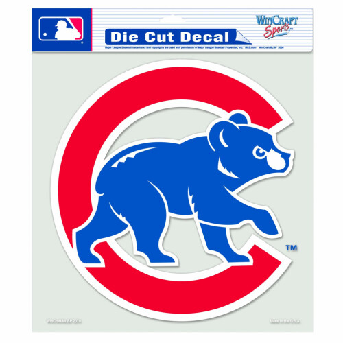 Autocollant coloré découpé MLB Chicago Cubs 8 x 8 pouces
