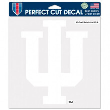 Autocollant Indiana Hoosiers 8x8 blanc découpé - Commande spéciale