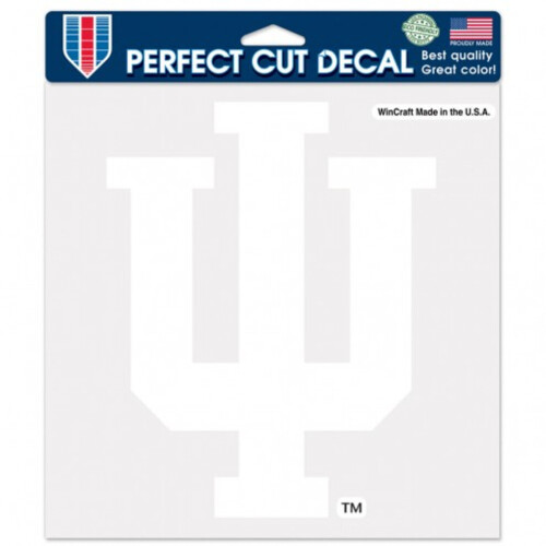 Autocollant Indiana Hoosiers 8x8 blanc découpé - Commande spéciale