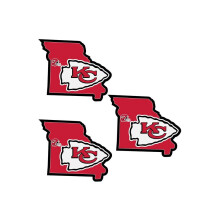 Siskiyou F3HSD045 Unisex NFL Kansas City Chiefs Home State Decal - yksi koko - 3 kpl pakkaus