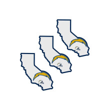 Siskiyou F3HSD040 Unisex NFL Los Angeles Chargers Home State Decal - yksi koko - 3 kpl pakkaus