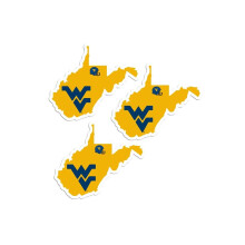 Siskiyou C3HSD60 Unisex NCAA West Virginia Mountaineers Home State Decal - yksi koko - 3 kpl pakkaus