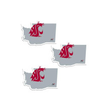 Siskiyou C3HSD71 Unisex NCAA Washington State Cougars Home State Decal - yksi koko - 3 kpl pakkaus