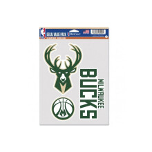 Wincraft 9416606868 NBA Milwaukee Bucks Aufkleber, Mehrzweck-Fan, 3 Stück