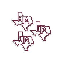 Siskiyou C3HSD26 Unisex NCAA Texas A & M Aggies Home State Decal - yksi koko - 3 kpl pakkaus