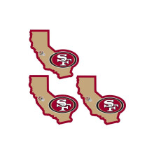Siskiyou F3HSD075 Unisex NFL San Francisco 49ers Home State Decal - yksi koko - 3 kpl pakkaus