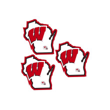 Siskiyou C3HSD51 Unisex NCAA Wisconsin Badgers Home State Decal - yksi koko - 3 kpl pakkaus