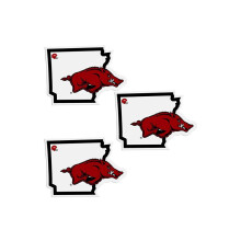 Siskiyou C3HSD12 Unisex NCAA Arkansas Razorbacks Home State Decal - 3 kpl pakkaus