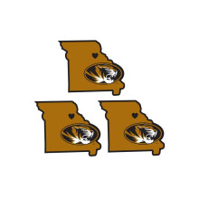 Siskiyou C3HSD67 Unisex NCAA Missouri Tigers Home State Decal - yksi koko - 3 kpl pakkaus