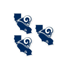 Autocollant unisexe Siskiyou F3HSD130 NFL Los Angeles Rams Home State - Taille unique - Lot de 3